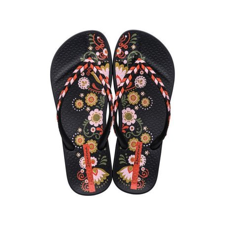 Ipanema Anat Lovely X virágmintás női papucs, fekete/piros, méret: 38