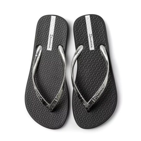 Ipanema Glam II női papucs, fekete/metál ezüst