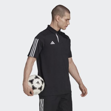 adidas Tiro 23 galléros póló, fekete, M méret